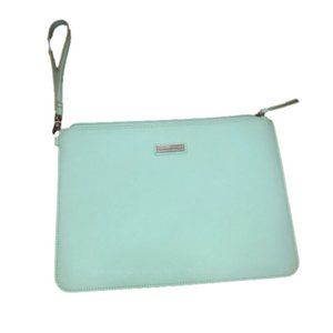 TOMMY Hilfiger Baby Pastel Blue Large Flat Square Wristlet w Zipper 8” x 11”